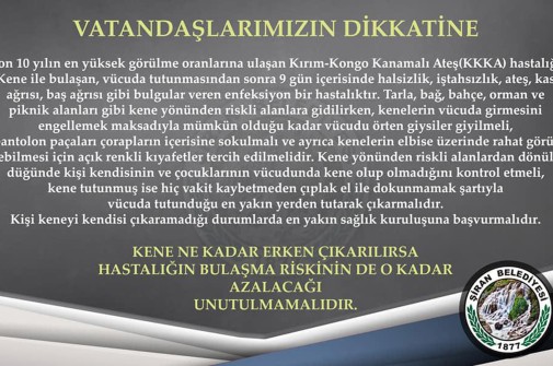 KENEYİ HAFİFE ALMAYIN TEDBİRİ ELDEN BIRAKMAYIN