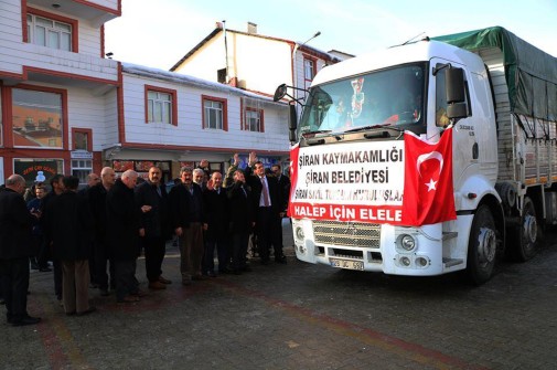 Şiran'da Halep İçin El ele Yardım Kampanyası 